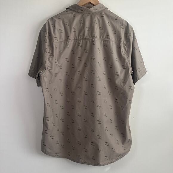 5.11 Tactical Shirt Button Up Snaps Short Sleeve Palm Tree Print Tan Size Large - Picture 10 of 12